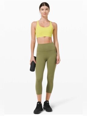 Lululemon Wunder Train High-Rise Crop 23” Bronze Green Size 4 Everlux